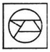 Square holding a circle with a trapezium of straight lines inside it