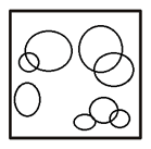 Square holding circles and ellipses: large circles at the top, ellipses at the left and small circles at the bottom right