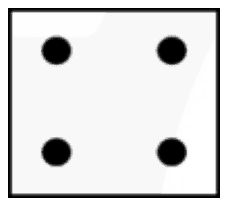 Tile with four dots, one in each corner