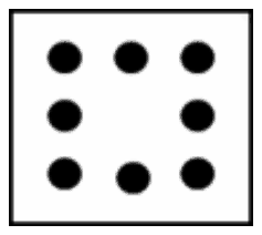 Tile with eight dots around the border