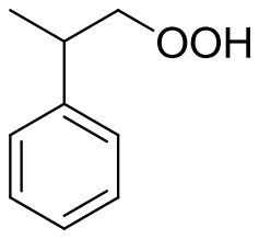 2-Phenylpropyl hydroperoxide, OOH on a terminal CH2 carbon