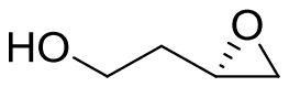 2-(Oxiran-2-yl)ethanol, an epoxide with a CH2CH2OH chain and the ring C-O bond drawn hashed