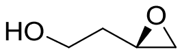 2-(Oxiran-2-yl)ethanol, an epoxide with a CH2CH2OH chain and the ring C-O bond drawn wedged