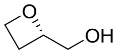 Oxetan-2-ylmethanol, an oxetane with a CH2OH group and the ring C-O bond drawn hashed