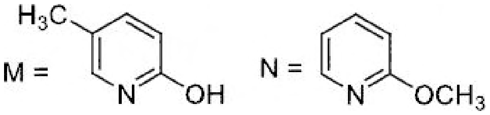 M is 5-methylpyridin-2-ol (5-methyl-2-hydroxypyridine); N is 2-methoxypyridine
