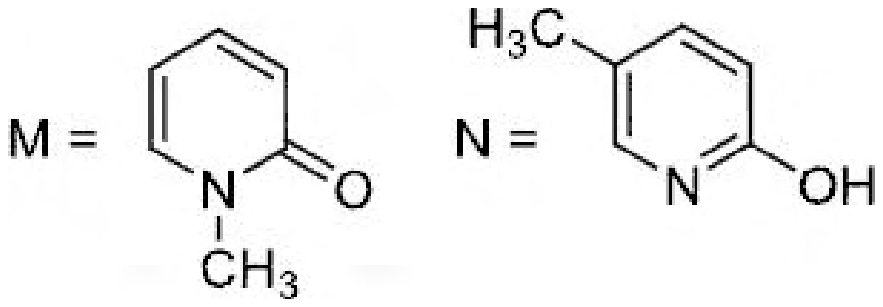 M is N-methylpyridin-2-one; N is 5-methylpyridin-2-ol