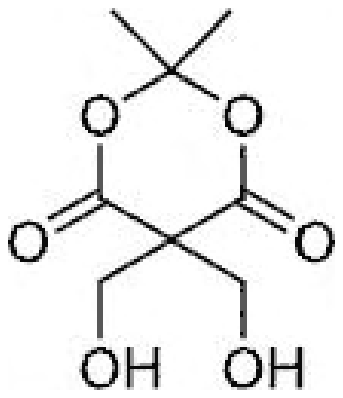 Cyclic acetonide dione (Meldrum acid type ring) bearing two CH2OH groups on the ring carbon