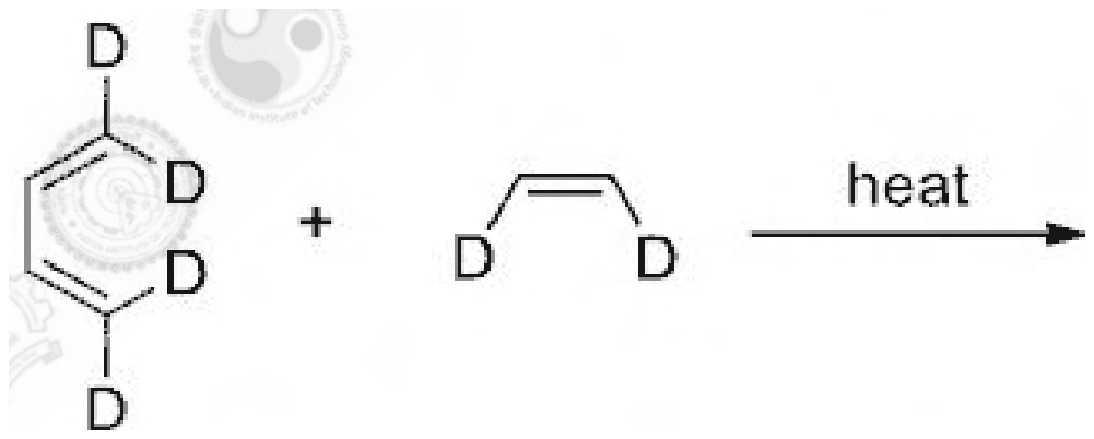 A tetradeuterated 1,3-butadiene and cis-1,2-dideuterioethylene heated together