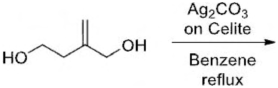 2-Methylenebutane-1,4-diol heated with Ag2CO3 on Celite in refluxing benzene