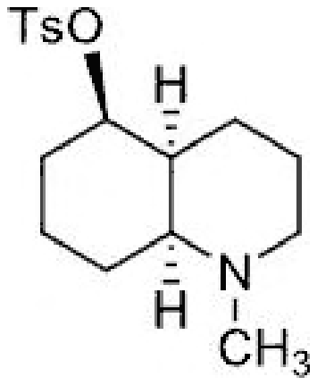 N-Methyldecahydroquinoline 5-tosylate with the OTs on a wedge bond and both ring-fusion hydrogens on dash bonds