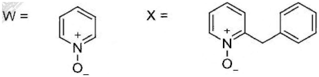 W is pyridine N-oxide; X is 2-benzylpyridine N-oxide