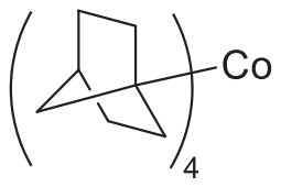 Four 1-norbornyl groups bonded to Co through the bridgehead carbon