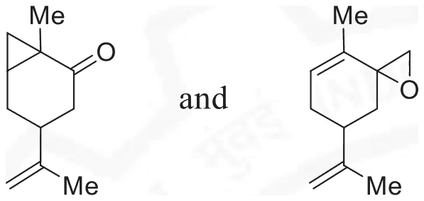 Cyclopropyl ketone and spiro-epoxide, isopropenyl kept