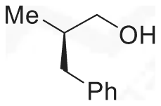 2-Methyl-3-phenylpropan-1-ol with the benzyl bond wedged