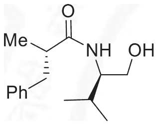 N-(2-Methyl-3-phenylpropanoyl)valinol amide, benzyl bond hashed