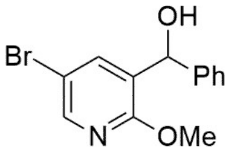 5-Bromo-2-methoxypyridine bearing a CH(OH)Ph group at C3