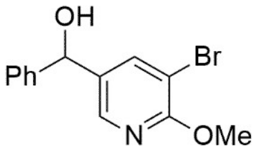 3-Bromo-2-methoxypyridine bearing a CH(OH)Ph group at C5