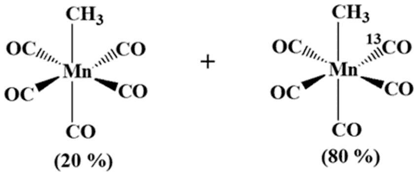 CH3Mn(CO)5 with no 13CO (20 percent) plus CH3Mn(CO)5 with 13CO (80 percent)