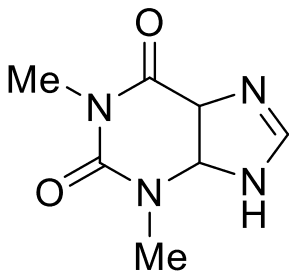 1,3-Dimethyl purine-2,6-dione with the imidazole ring partly saturated at the ring fusion carbons, N9 bearing H