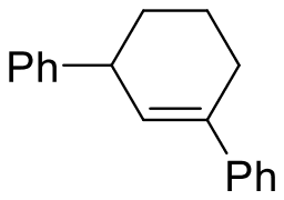 Cyclohexene with a phenyl on an allylic sp3 carbon and a second phenyl on the far alkene carbon