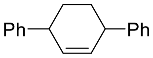 Cyclohexene with a phenyl on each of the two carbons opposite the double bond (3,6-diphenylcyclohexene)