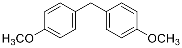 Bis(4-methoxyphenyl)methane, two para-methoxyphenyl rings joined by a CH2 group