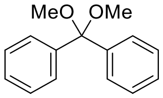 Diphenyl ketal, Ph2C(OMe)2, a carbon bearing two phenyl and two methoxy groups