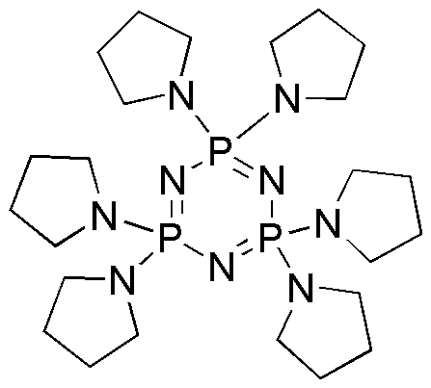 Cyclotriphosphazene ring (P3N3) carrying six pyrrolidino groups
