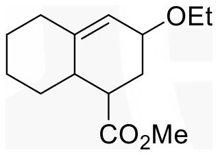 Hexahydronaphthalene with OEt on an allylic sp3 carbon and CO2Me on the carbon next to the ring fusion