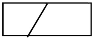 A plain rectangle crossed by a single slanted line