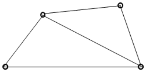 Pin-jointed frame forming a quadrilateral with one diagonal bar