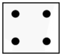 A tile with 4 dots, one at each corner