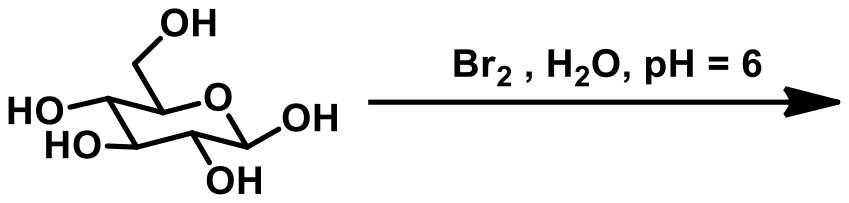 beta-D-glucopyranose treated with Br2, H2O, pH = 6