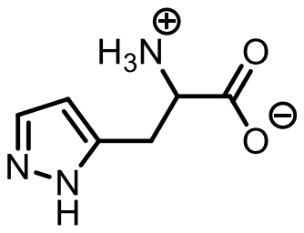 Zwitterionic amino acid with a pyrazol-3-yl side chain on a CH2 group