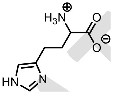 Zwitterionic amino acid with an imidazol-4-yl side chain on a CH2CH2 group