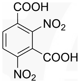 2,4-Dinitrobenzene-1,3-dicarboxylic acid, with COOH, NO2, COOH, NO2 on four consecutive ring carbons