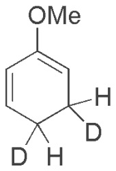 Methoxycyclohexa-1,4-diene with OMe on an alkene carbon, with CHD groups at the two sp3 ring positions