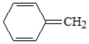 Methylenecyclohexadiene, a six-membered ring with two double bonds and an exocyclic =CH2